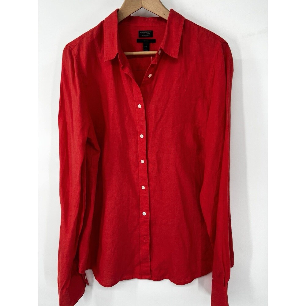 NWT J.Crew Garçon classic shirt Baird McNutt Irish linen 14 14t coral orange new